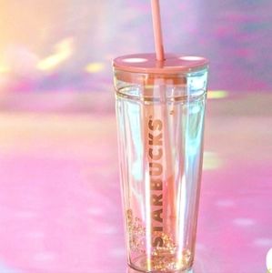 HTF!Starbucks 2021 Iridescent Pale Rose Gold Double Wall Glass Tumbler